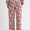 TRS Floral Long Sleeve Crop Top & Wide Leg Pants Set - Image 3