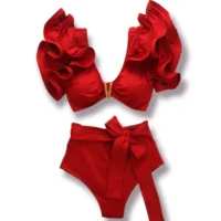 Two-Pieces Women Floral 2025 Push-Up Padded Bra Ruffles Bandage Bikini Set - Image 34